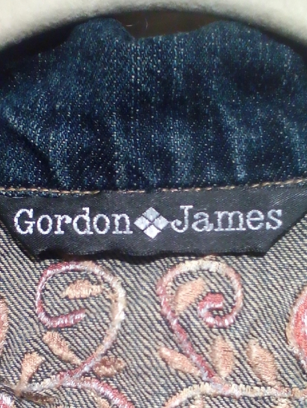 Embroidered Dark Blue Denim Vest #A0009 - Picture 2 of 8